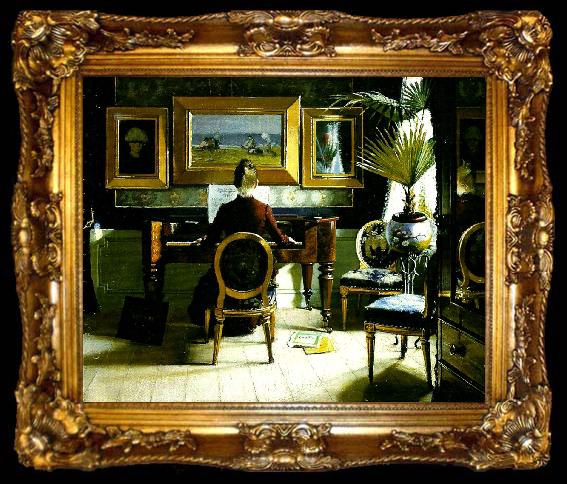 framed  Eugene Jansson vid pianot, ta009-2